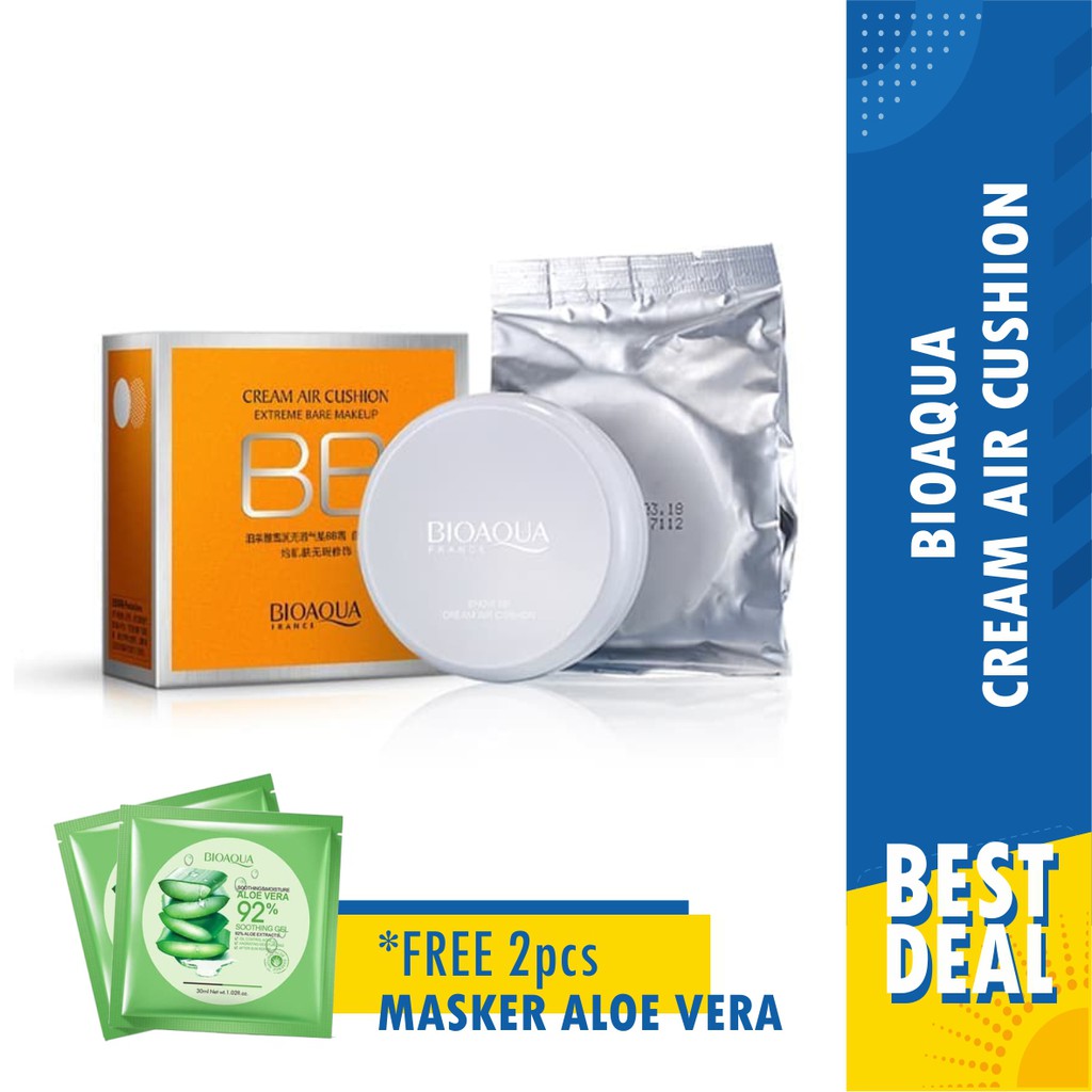 Bioaqua BB Liquid Foundation BB Cream Air Cushion | Jaminan Ori - Free 2pcs Masker AloeVera
