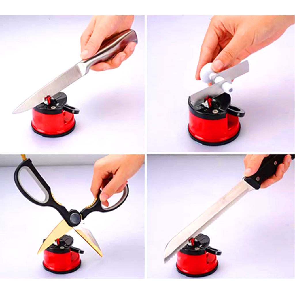 Asahan Pisau Dapur Praktis Suction Pad Knife Sharpener Alat Pengasah Pisau, Gunting