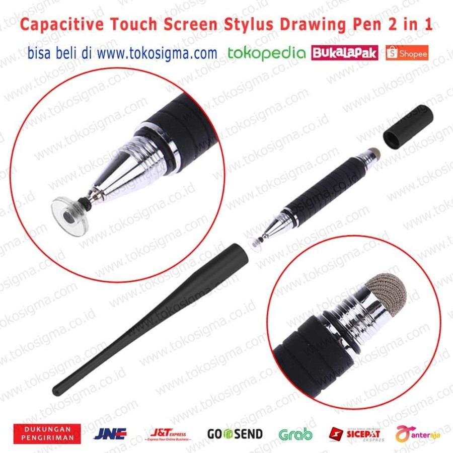 Capacitive Pen Touch Screen Drawing 2in1 Stylus Tab HP Android IPHONE