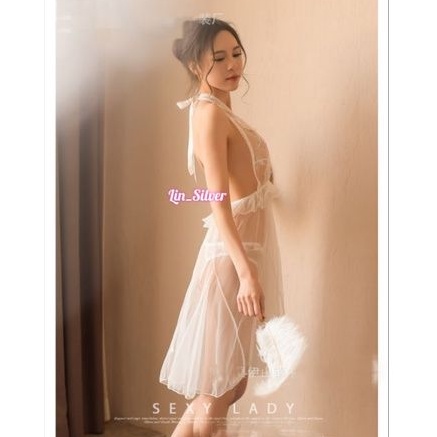 Lingerie - Lingeri - Dress - Gaun Malam Transparan Seksi Wanita Premium Anggun Cantik M L