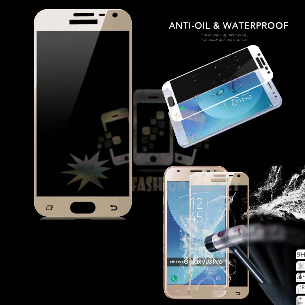 Tempered Glass Samsung Galaxy J3 Pro 2017 Full Curve / Clear Tidak Full Screen Samsung J3Pro Bagian Depan / Anti Gores Kaca