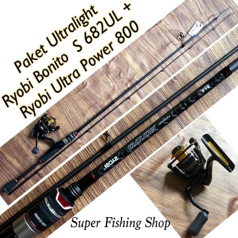 Paket Ultralight Ryobi Bonito S 682UL + Ryobi Ultra Power 800