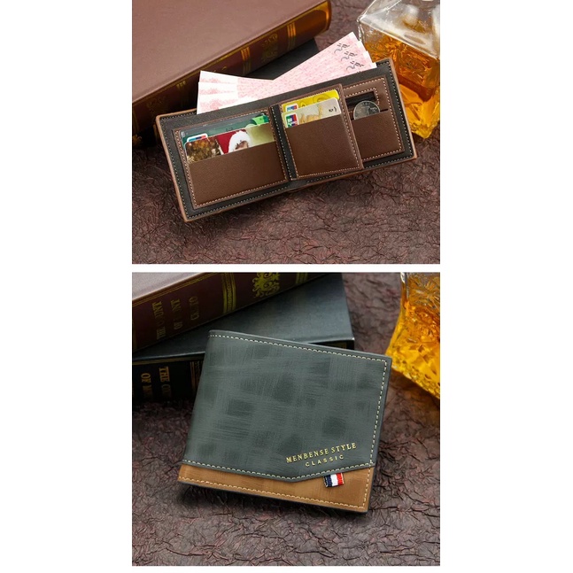 ORIGINAL MENBENSE D3301-4 DOMPET UANG PRIA TIGA LIPATAN DENGAN TEMPAT KOIN