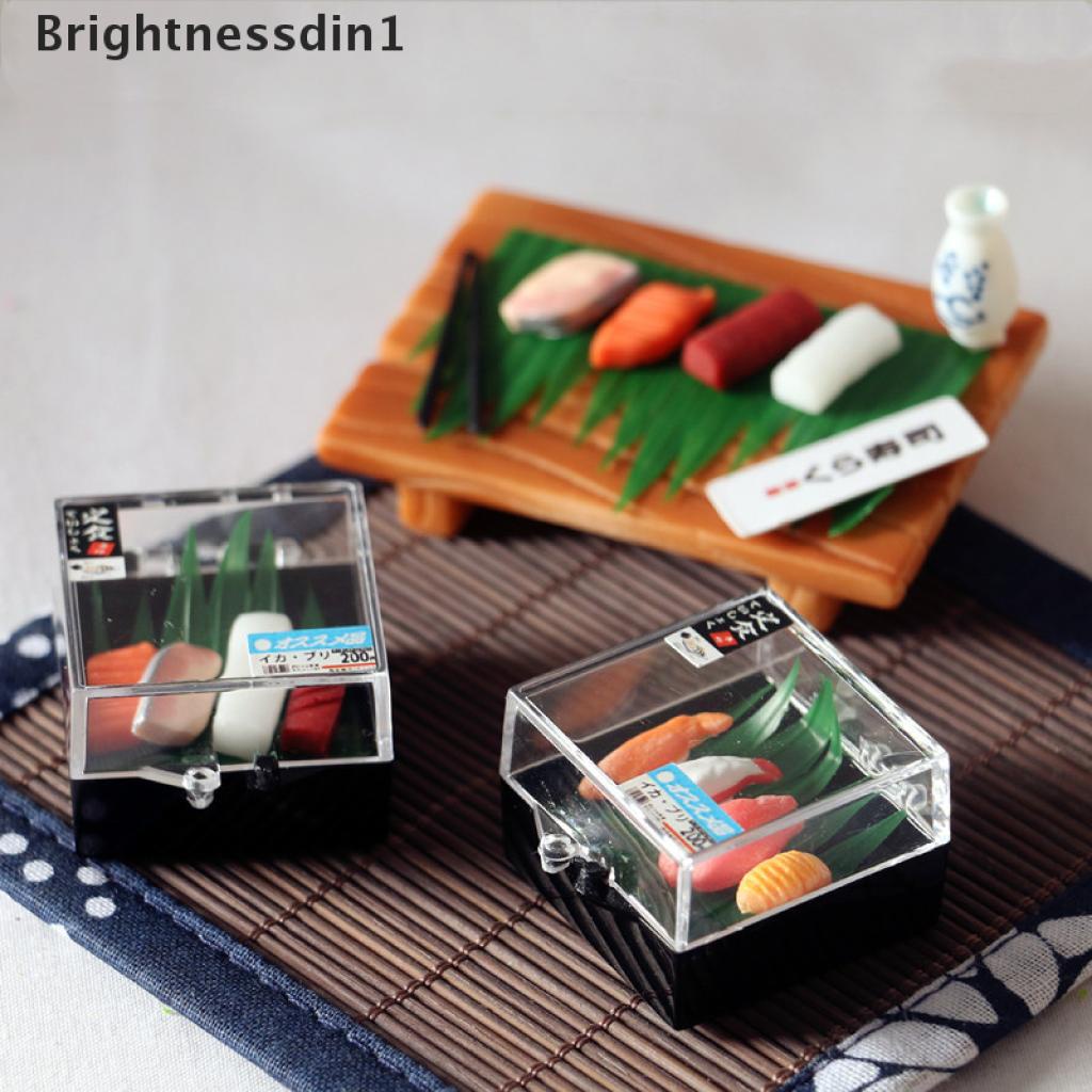 (Brightnessdin1) Miniatur Sushi Jepang Skala 1: 6 Untuk Rumah Boneka