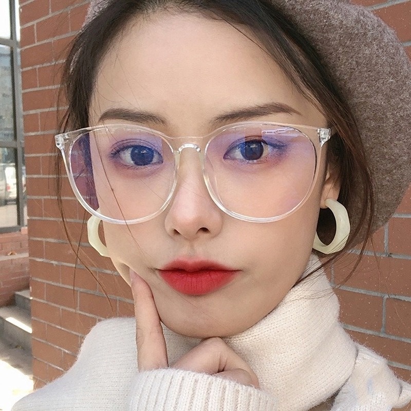 (YUZHU) COD Frame Kacamata Anti Radiasi Wanita Korean Gaya Clear Frame Kacamata Bulat Eyeglasses