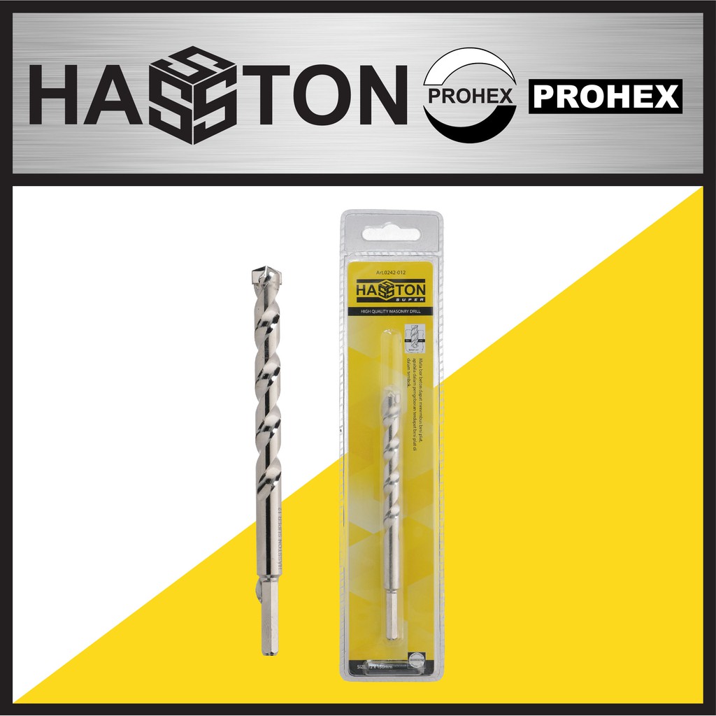 

HASSTON 23mm Mata Bor Beton Pendek Tembus Plat (0242-023)