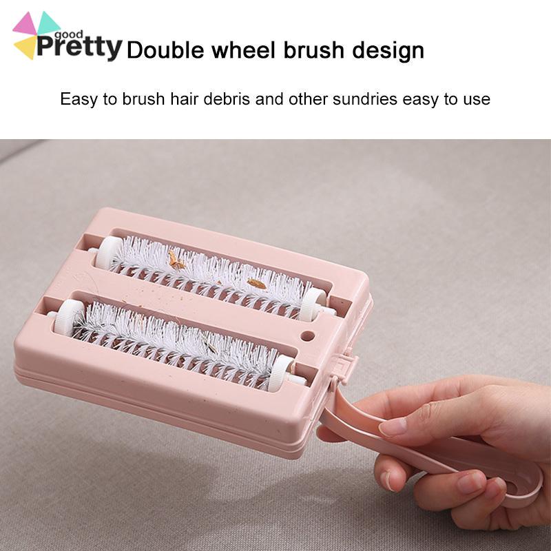 Sikat Pembersih Rumah Tangga Double Roller Sikat Debu Besar Pegangan Panjang Karpet Sofa Bed Sikat Penyapu - PD