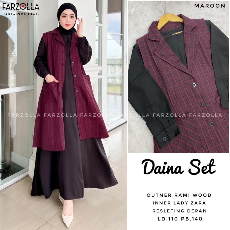 Dress Muslim Wanita Original Farzola-Daina marun