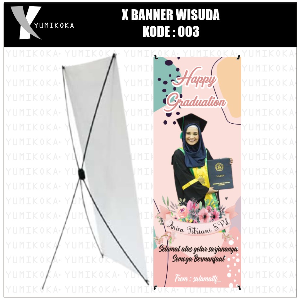 BANNER BENER BANER STAND SPANDUK WISUDA ULANG TAHUN PERNIKAHAN KELULUSAN SIDANG PROKES BISA CUSTOME 