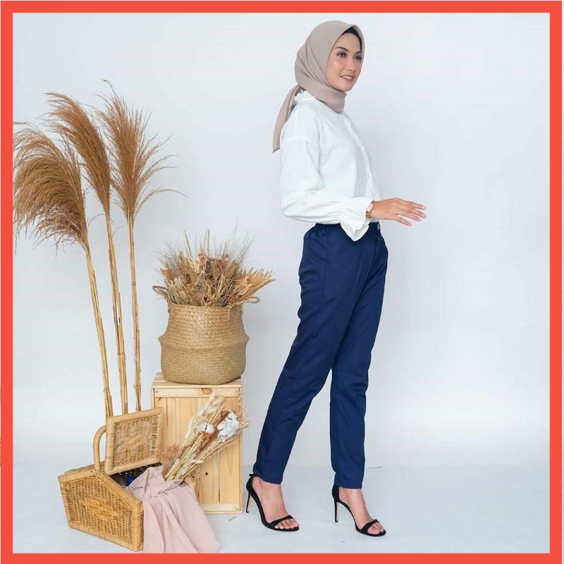 BAGGY PANTS PREMIUM AMERICAN DRILL GRADE A CELANA PANJANG WANITA CELANA KANTOR KERJA