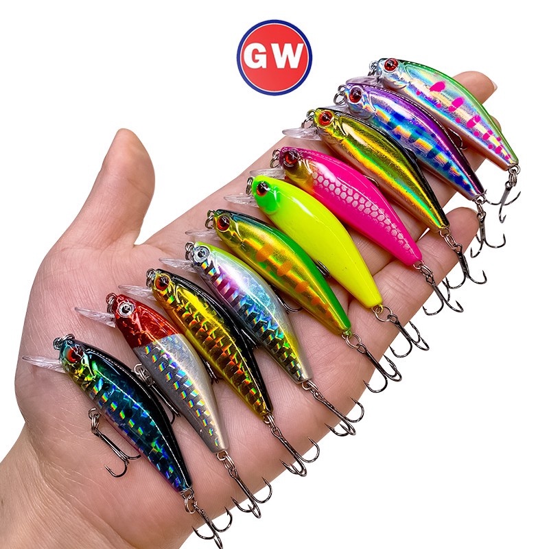 Spinner Bait Fish bait Fishing Lure Plastic Bait Gewang Floating Minnow Lure Tackle Lure For Fishing Fishing Accessories Top Water Lure Fishing Bait Set Gear SwimBait Lure 1Pcs 55mm/6.5g Buzz Bait Lure Hook Umpan Mancing