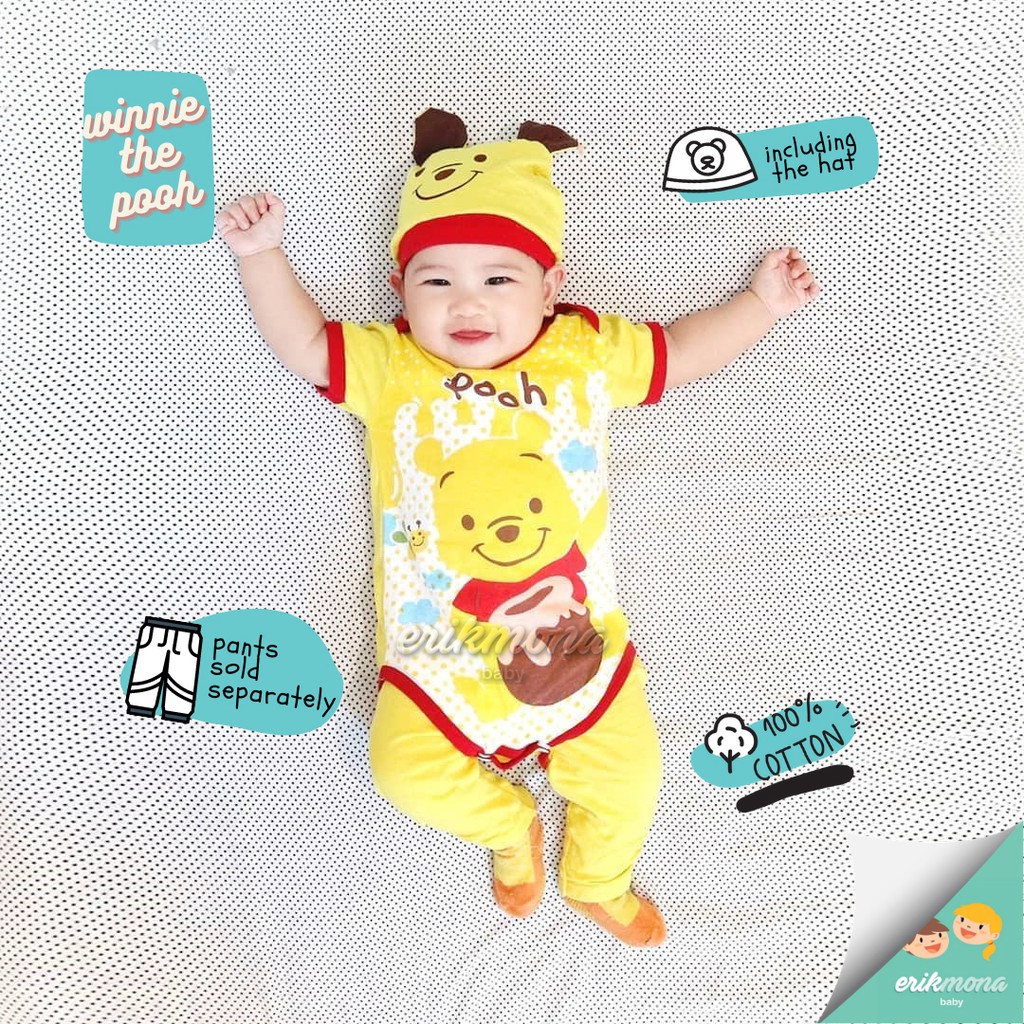 baju bayi jumper bayi bear kuning winnie the pooh