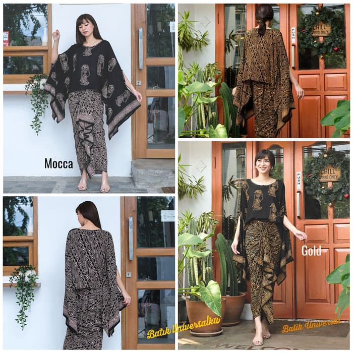 Jual Setelan Batik Kondangan Kebaya Modern Rok Rempel-Wayang Parang Sogan - TOP GOLD Berkualitas