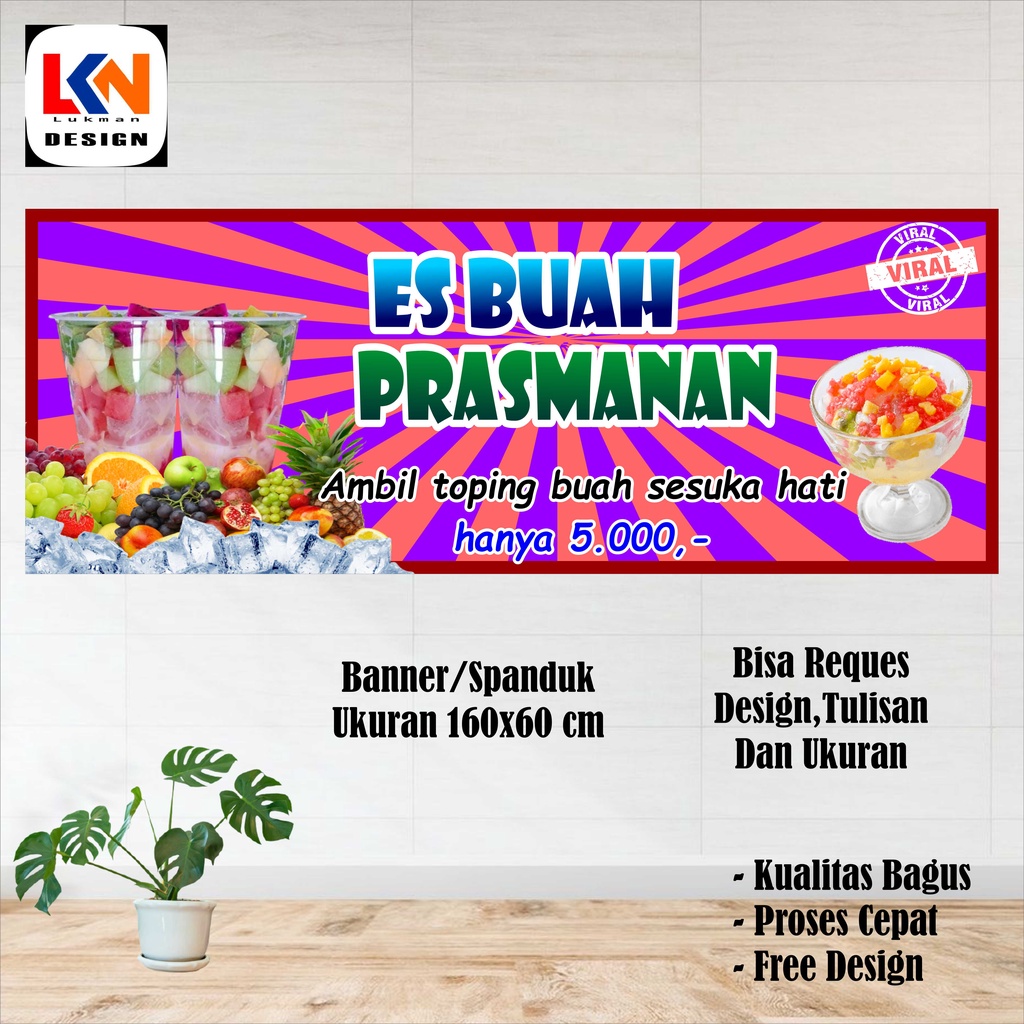 spanduk es buah prasmanan