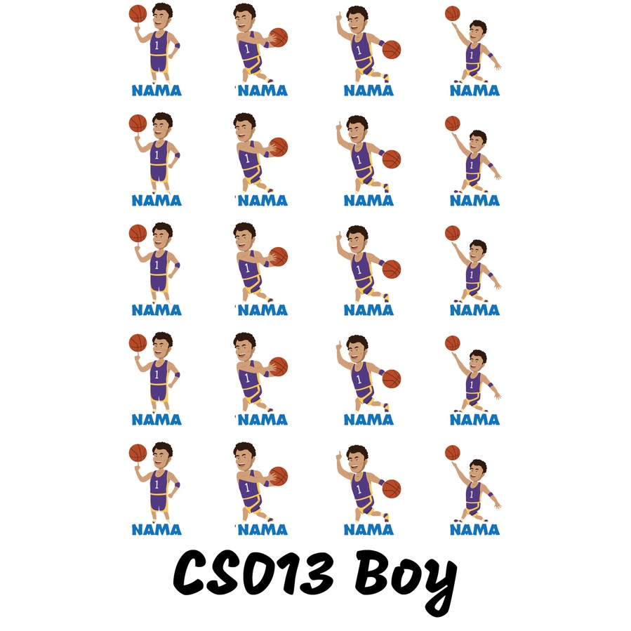 

Sticker Nama Cutting Label Waterproof Tahan Air Boy Sport 13 (CS013)