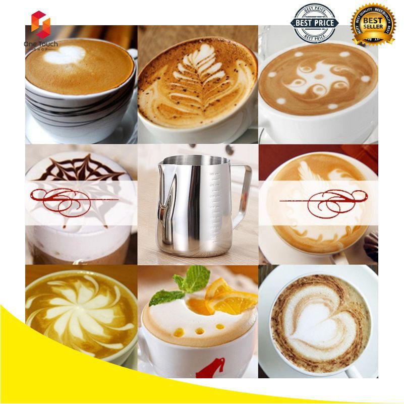 Grab Medan DROHOEY Gelas Pitcher Kopi Espresso Latte Art Stainless Steel 1000ml 600ml  ZM0078