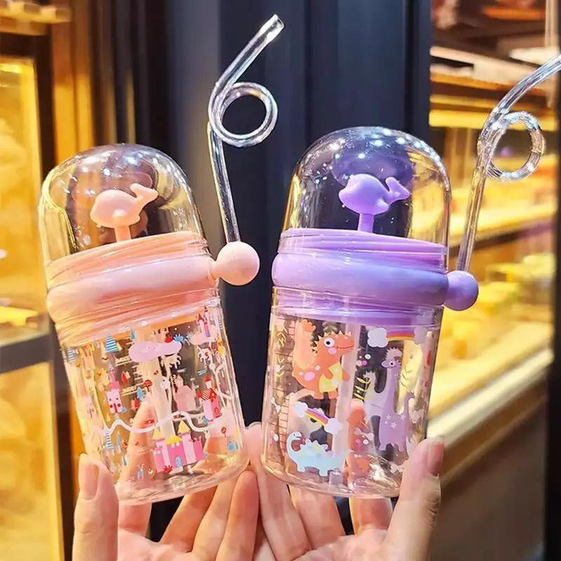 Botol Minum Anak Air Mancur Motif Animal Lumba Ikan Paus