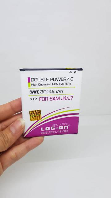 Baterai LOG-ON Samsung J4 2018 J400 Batre Samsung J7 2015 J700 J7 CORE J701 J7 NXT Double IC 3000mAh