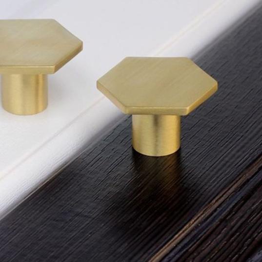 ✬ Gold Handle Brass Hexagon Knob Cabinet Pull Tarikan Laci Emas ♦