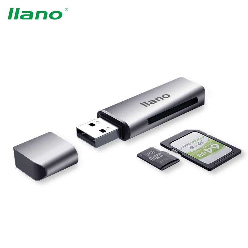 

Llano Kartu Memori Reader Usb 2 In 1 Bahan Aluminum Alloy Untuk Sd/Tf/Memory Card/Micro Sdhc Sdxc