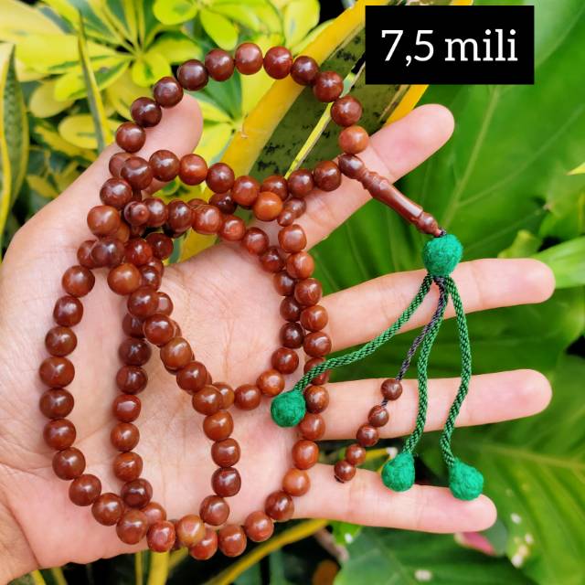 HARGA EKSKLUSIF Tasbih 99 kokka kaukah bulat rumbai 7,5 mm coklat