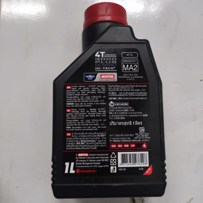 OLI MOTUL 3000 PLUS 20W50 1 L HC TECH Untuk motor bebek/sport