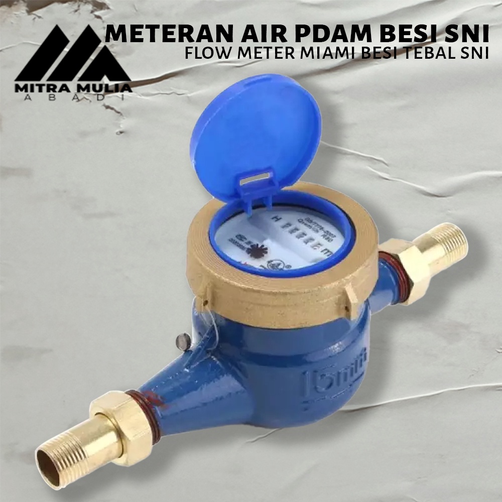 Meteran Air Miami Water Meter 1/2&quot; Body Besi