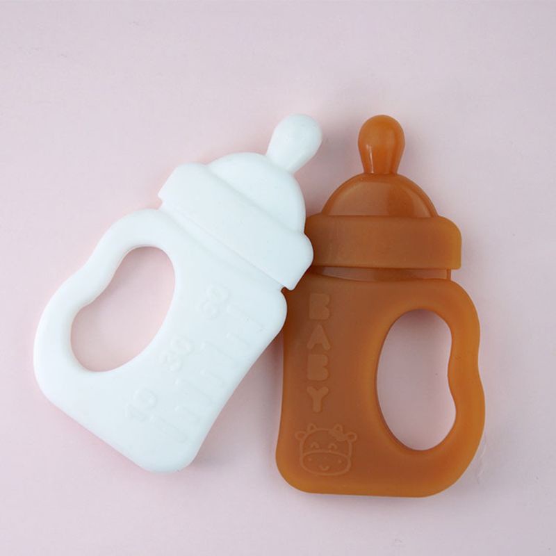 Mary Teether Bentuk Botol Susu Bahan Silikon Untuk Bayi