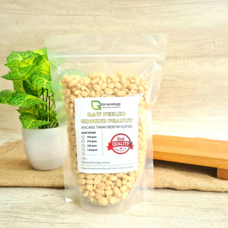 Kacang Tanah Mentah Kupas / Raw Peeled Ground Peanut (500 gram) by Granology