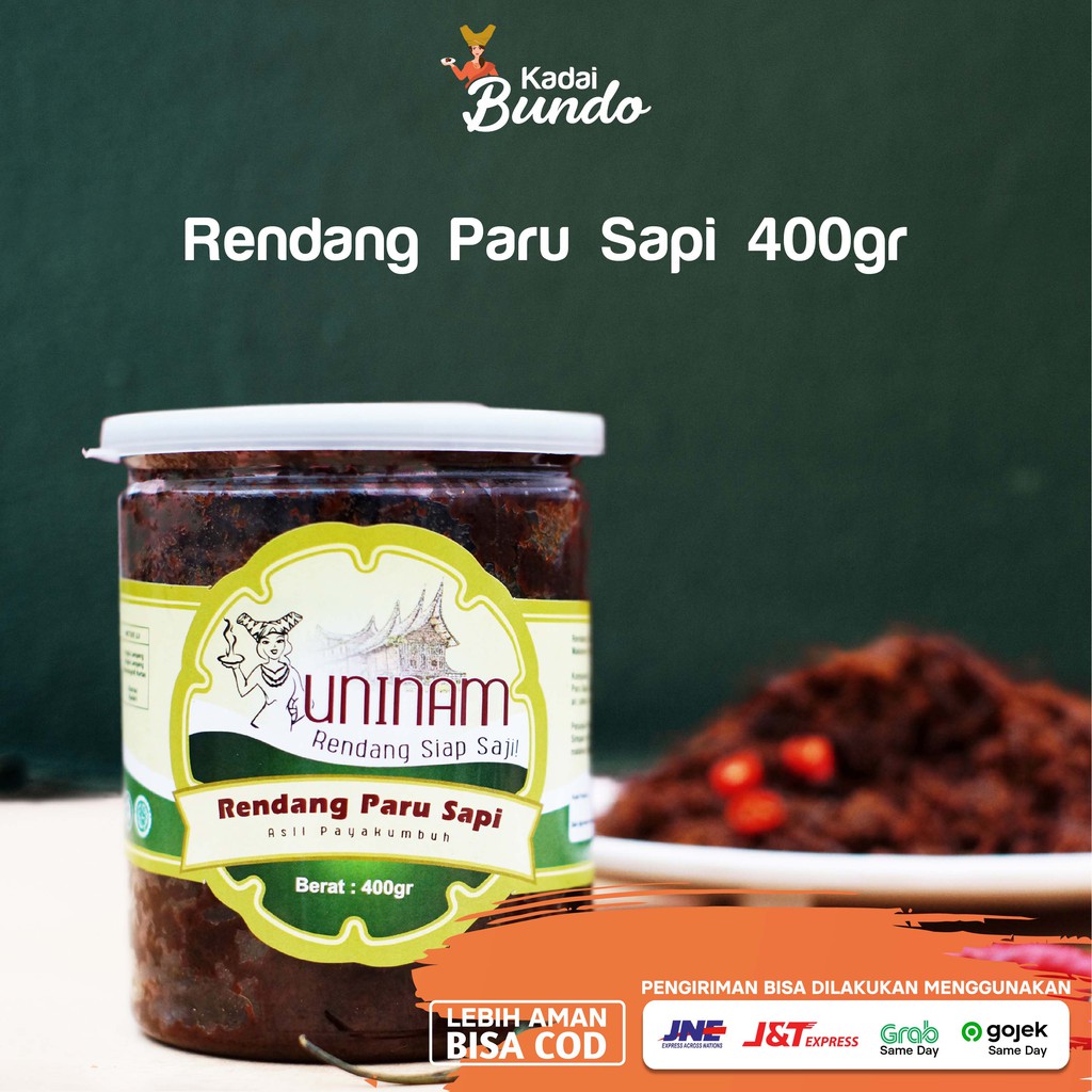 

Rendang Paru Uninam 400gram/ Rendang Kemasan Uninam / Rendang Enak / Rendang Payakumbuh