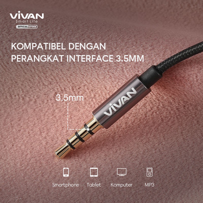 Headset VIVAN Q11s Earphone Bass In Ear Metal Wired Stereo AUX 3.5 mm Semua Type Smartphone - Garansi Resmi 1 Tahun