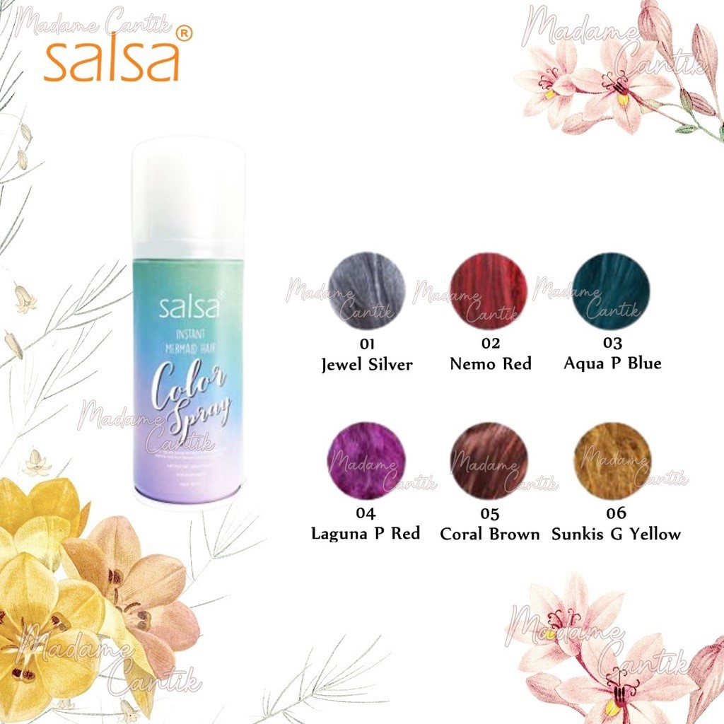 SALSA Instant Mermaid Hair Color Spray - Semir Rambut Instant Original BPOM - Pewarna Rambut Instan LDA