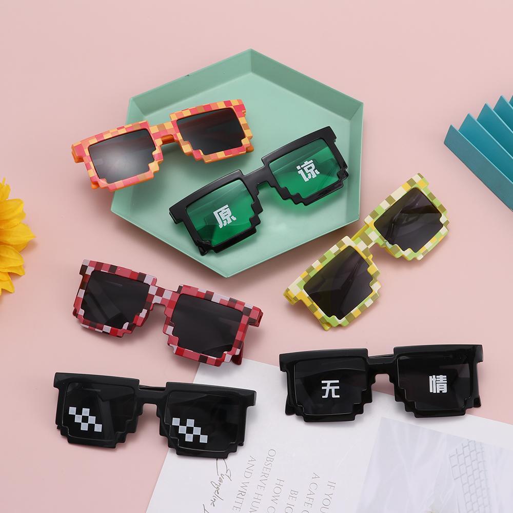 Lily Kacamata Mosaik Pixelated Keren Untuk Dewasa Remaja Properti Foto Cosplay Gamer Robot Sunglasses