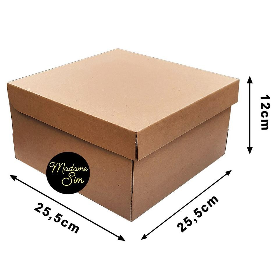

[ Premium Quality ] KOTAK KUE - CAKE BOX 25 x 25 x 12 CM - COKLAT (ISI 10 PCS)