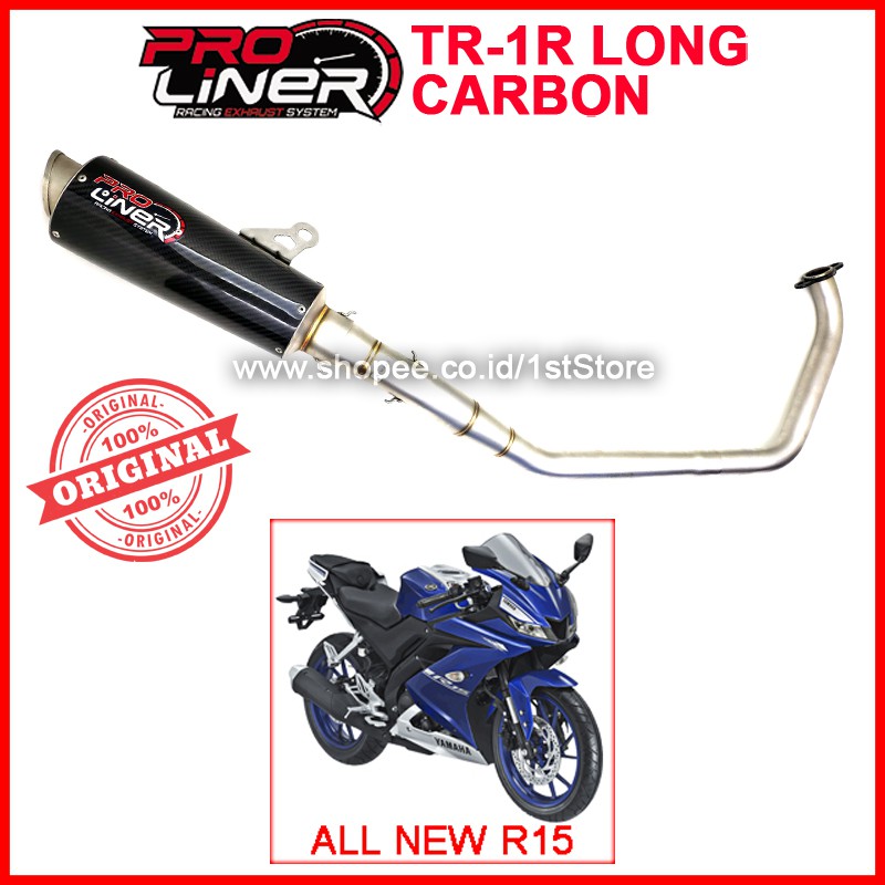 ORIGINAL PROLINER TR 1R CARBON LONG ALL NEW R15 V3 VVA KNALPOT RACING PRO LINER ORI PNP MT R 15 MT15