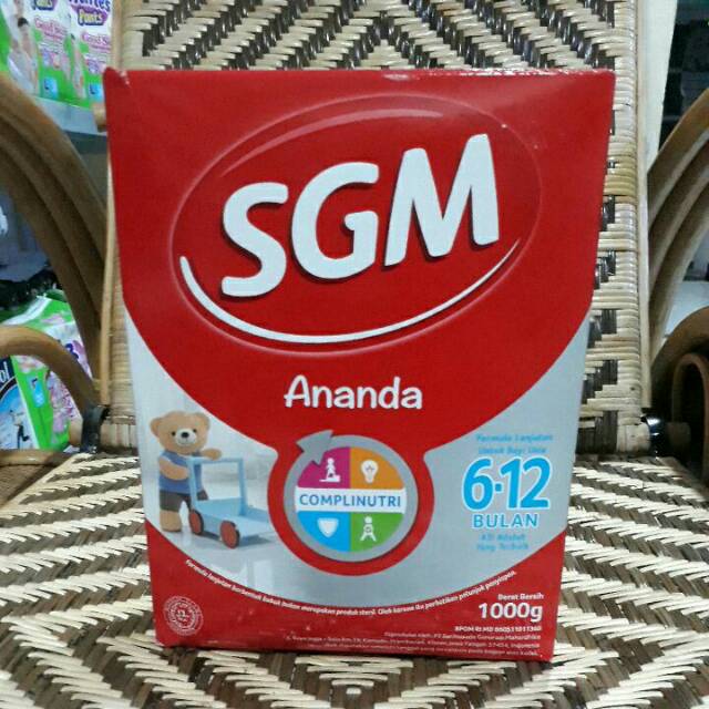 

SGM Ananda Complinutri 6-12 Bulan 1000g (untuk bayi usia 6-12 bulan)