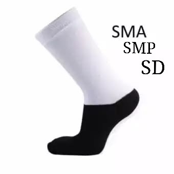 KAOS KAKI ANAK SEKOLAH SD SMP SMA LAKI-LAKI PEREMPUAN HITAM PUTIH POLOS