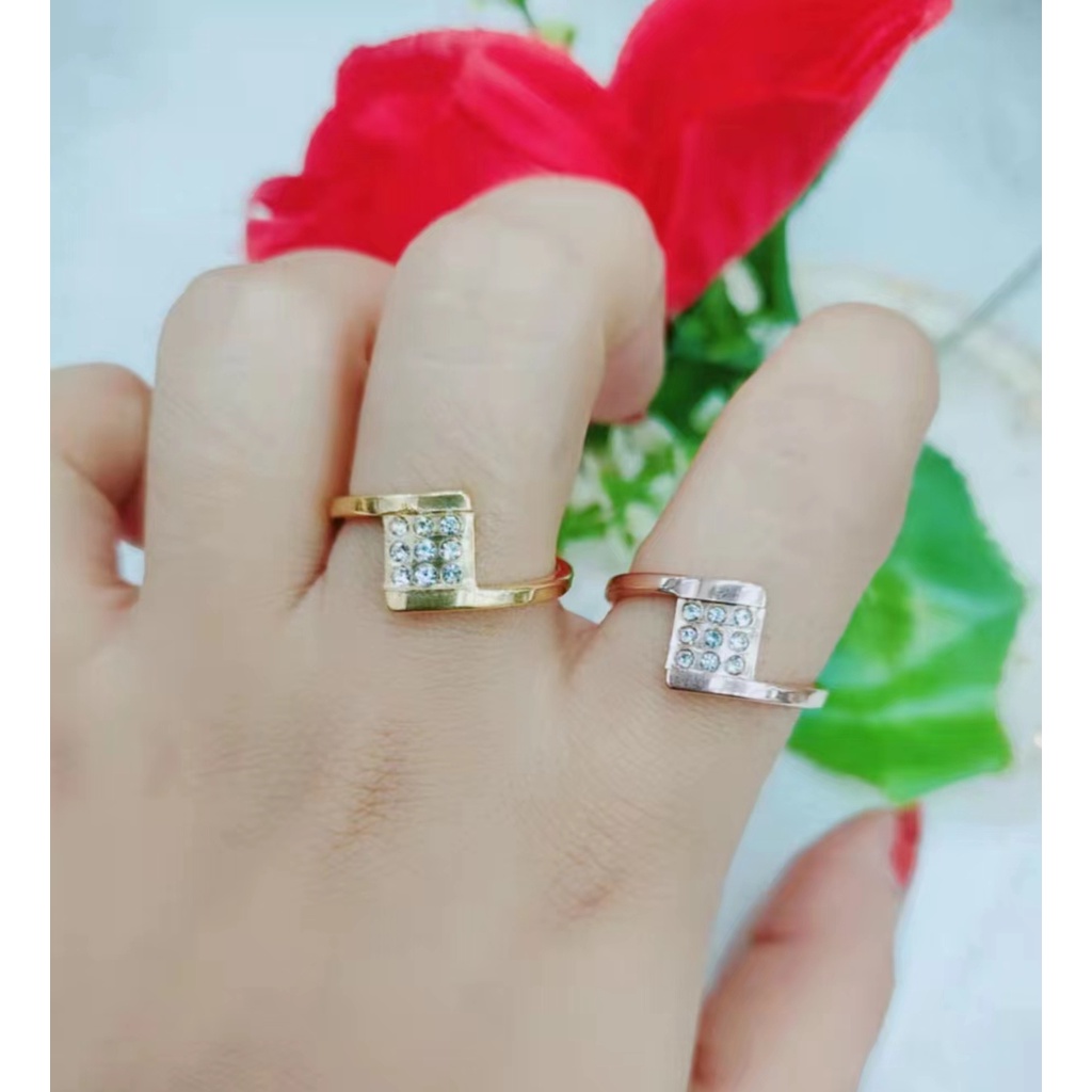 Cincin Titanium Permata Perhiasan Fashion F01-03