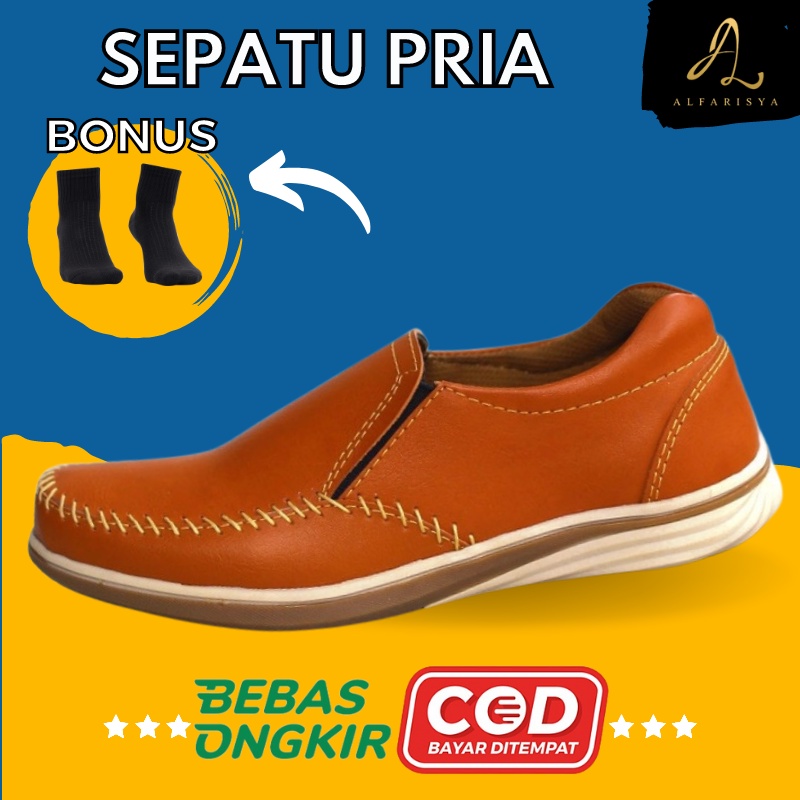 Sepatu Slip Pria Original Terbaru Dewasa Santai Keren Terbaru Ukuran 39 40 41 42 43 Warna Hitam Cokl