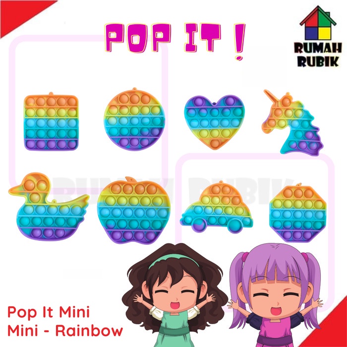 PROMO Mainan Anak Popit Fidget Toy Pop it MINI RAINBOW / Pop It MINI RAINBOW - BULAT MINI