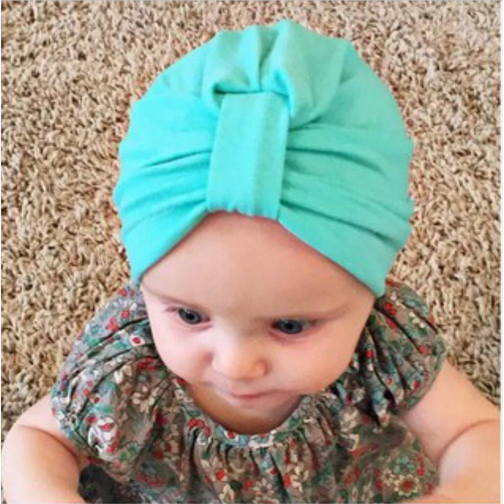 Topi anak baby turban polos