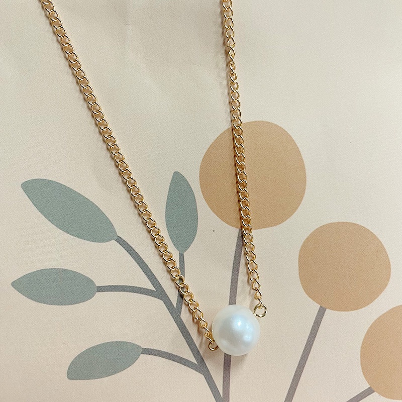 Kalung Klavikula Dengan Liontin Mutiara Imitasi Untuk Wanita