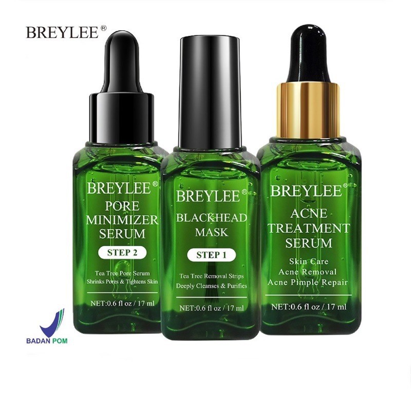 BREYLEE Acne Treatment Serum | BREYLEE Blackhead Mask | BREYLEE Pore Minimizer Serum | STEP 1 | 2