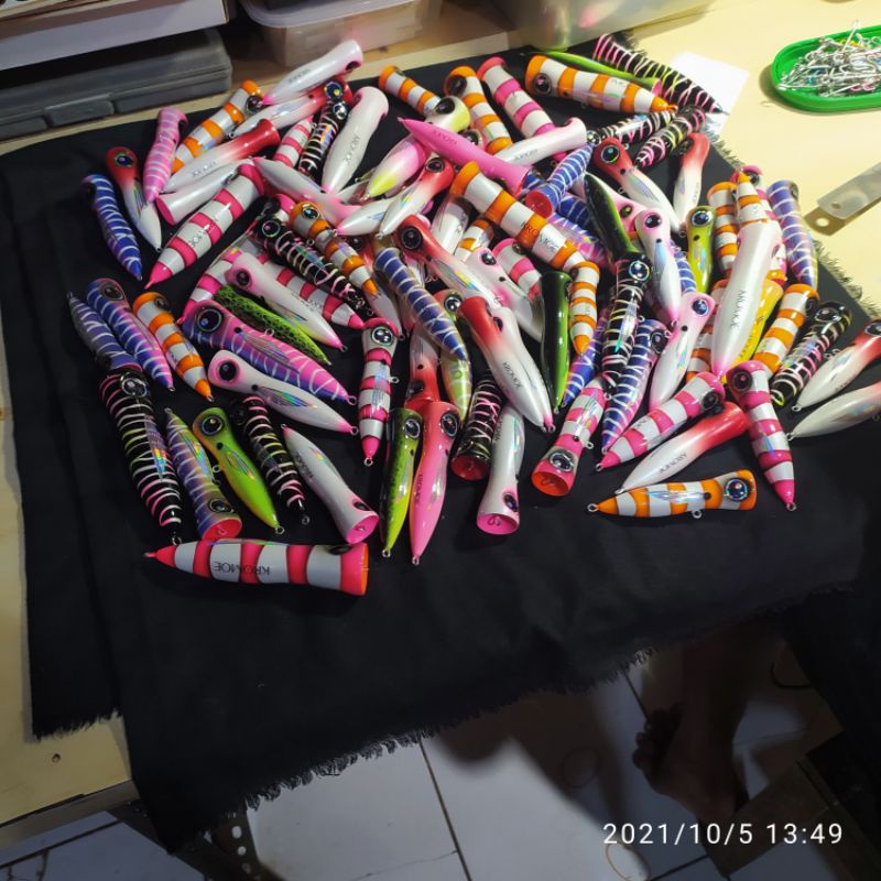 (15gr) POPPER KAYU HANDMADE 9CM lapis RESIN KROMOE LURE