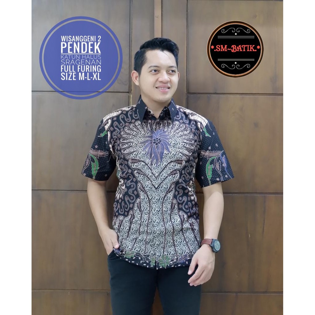WISANGGENI 2 SM BATIKSOLOAMANAH KEMEJA BAJU BATIK PRIA SOLO LENGAN PENDEK PANJANG LAPIS FURING ATASAN BATIK PREMIUM MODERN KATUN HALUS BINTARA BRAMANTYA WISAKA KUNING SUKET SEGORO PEKSI KUNING NARAYA IJO PEKSI WIBOWO LESMANA HITAM PARANG TRUNTUM COKLAT