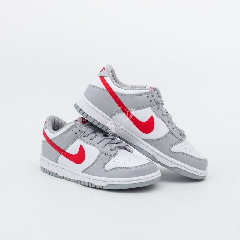 Dunk Low White Grey Red