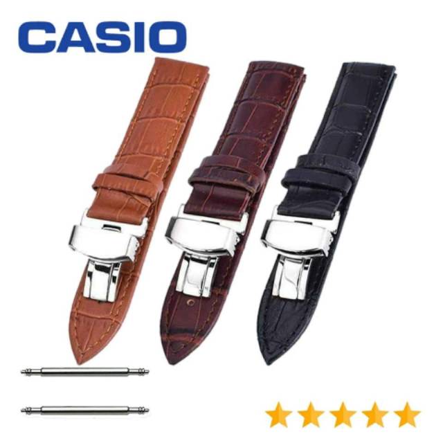 Tali Jam Strap Watch Casio MTP Casio Ediface Leather strap