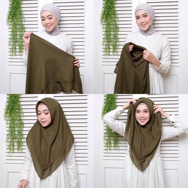 Fashion Muslim adeva segitiga //  1 kg = 16 pc // jilbab instan segi 3 polycotton/doubel hycon /