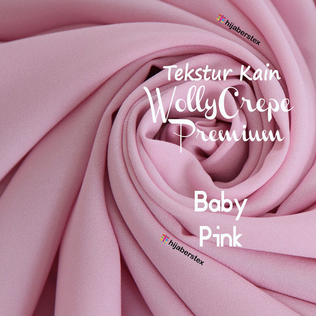 Hijaberstex 1 2 Meter Kain Wollycrepe Premium Baby Pink Shopee Indonesia