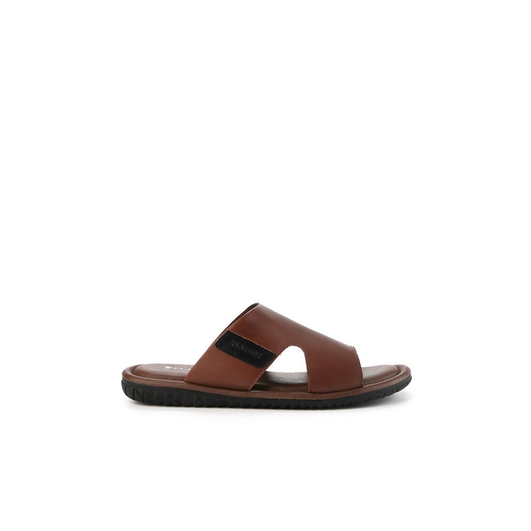 SANDAL SLIDE KULIT PLAYBOY PRIA ORIGINAL CASUAL BRANDED COKLAT PL24